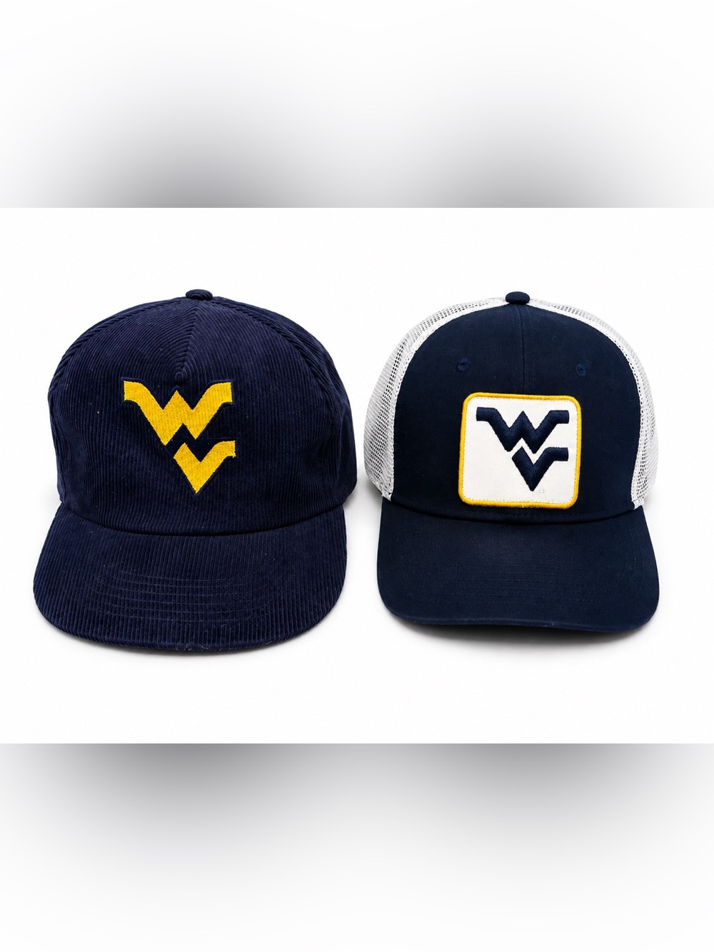 West Virginia Mountaineers Navy Corduroy & Trucker Hat Set